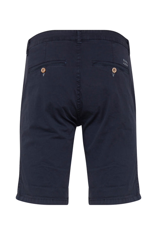 Cotton Blend Chino Shorts - Navy