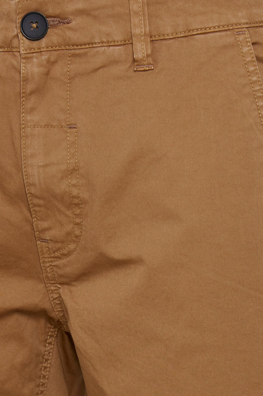 Cotton Blend Chino Shorts - Tabacco