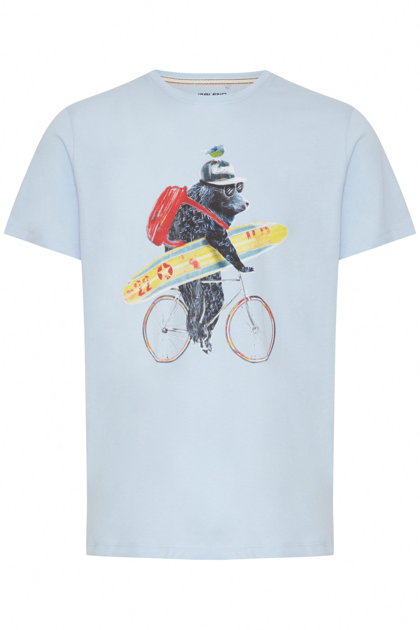 Surf Bear Printed T-Shirt - Sky Blue