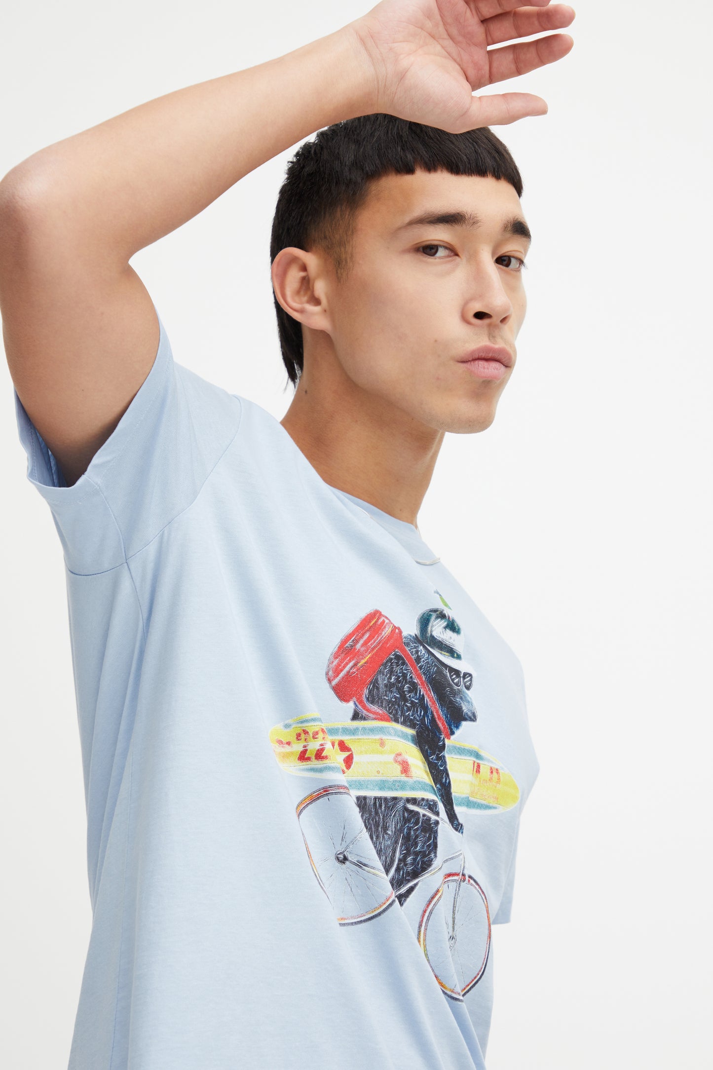 Surf Bear Printed T-Shirt - Sky Blue