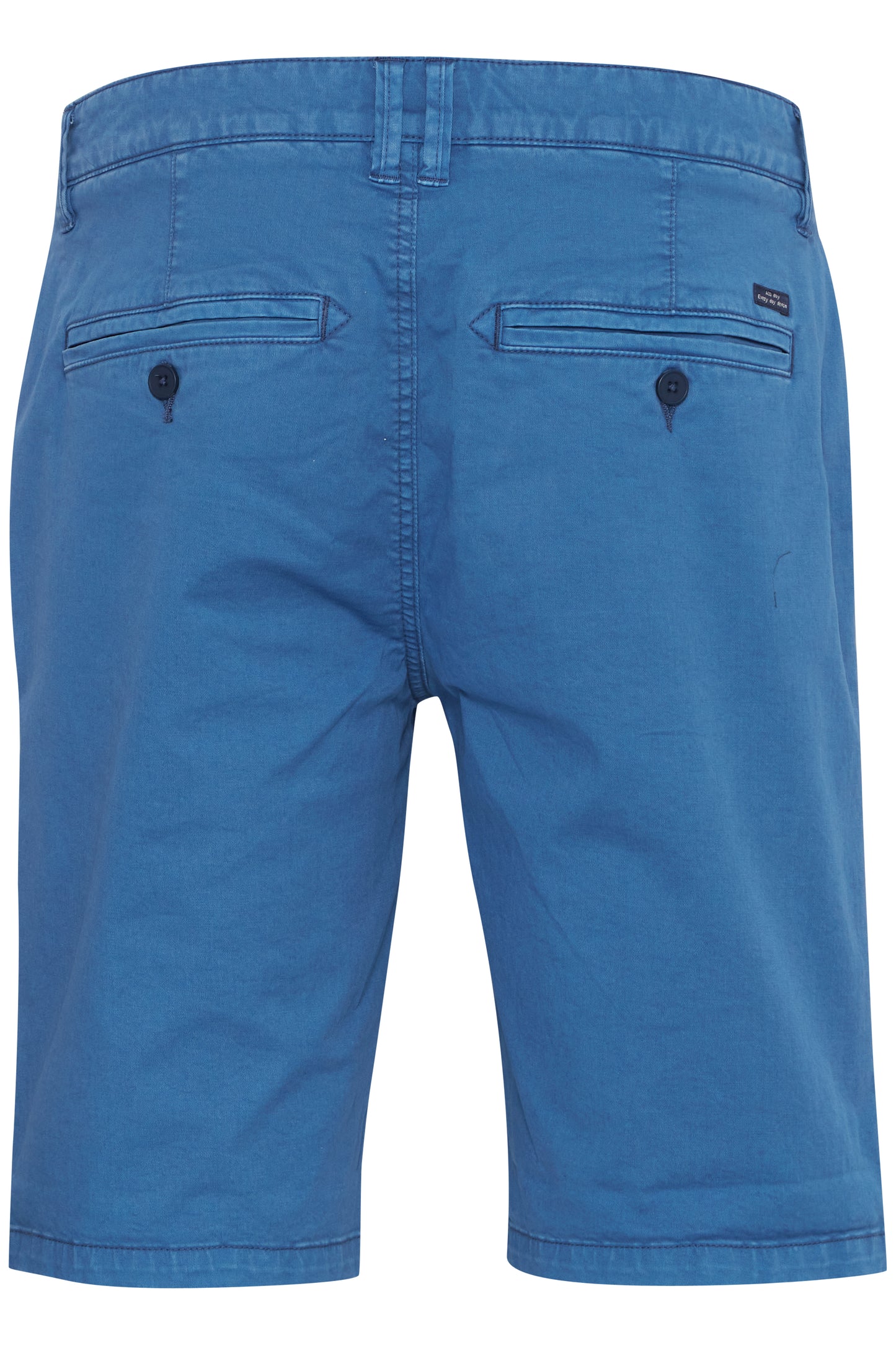 Cotton Blend Chino Shorts -Blue