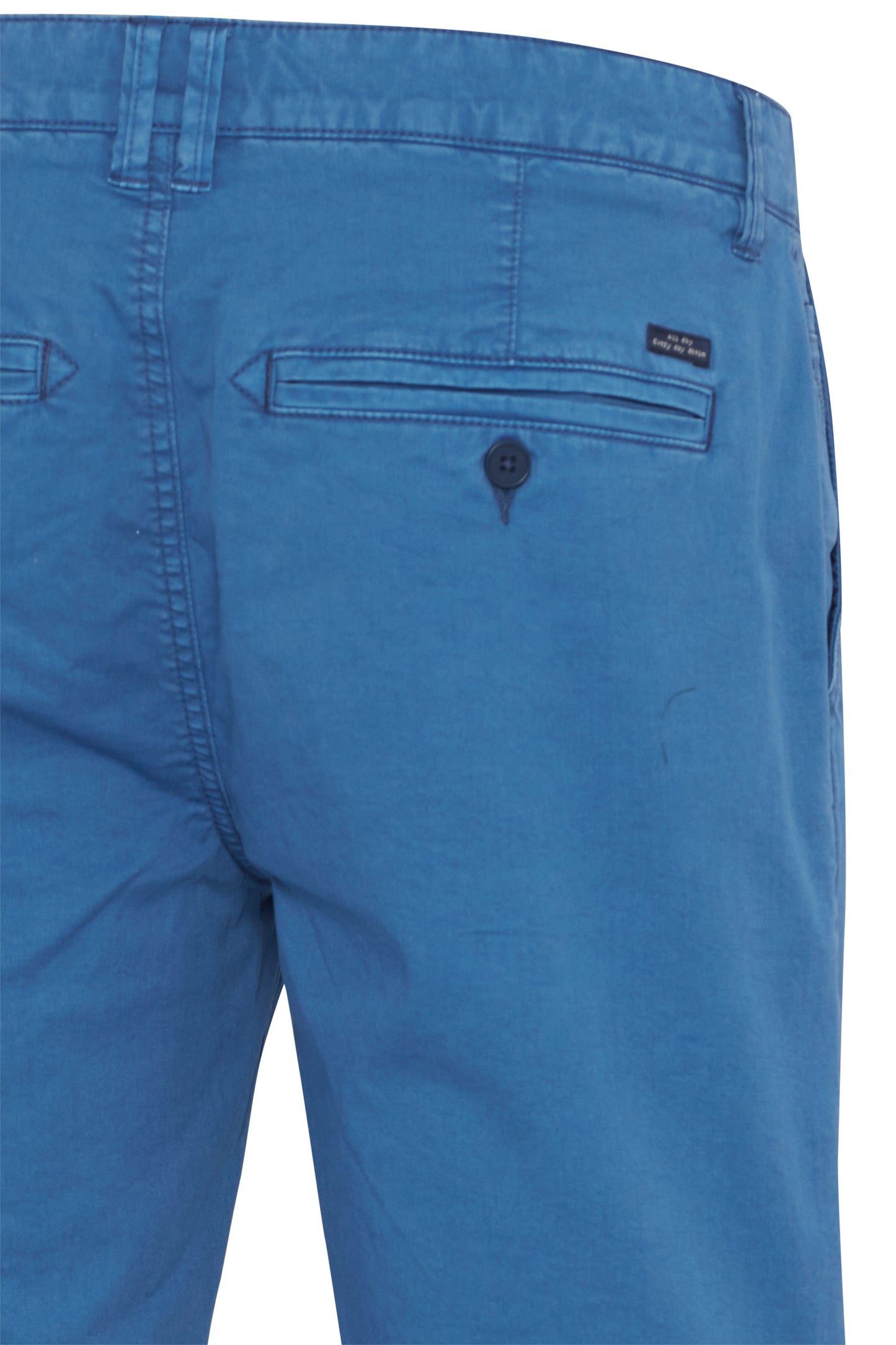 Cotton Blend Chino Shorts -Blue