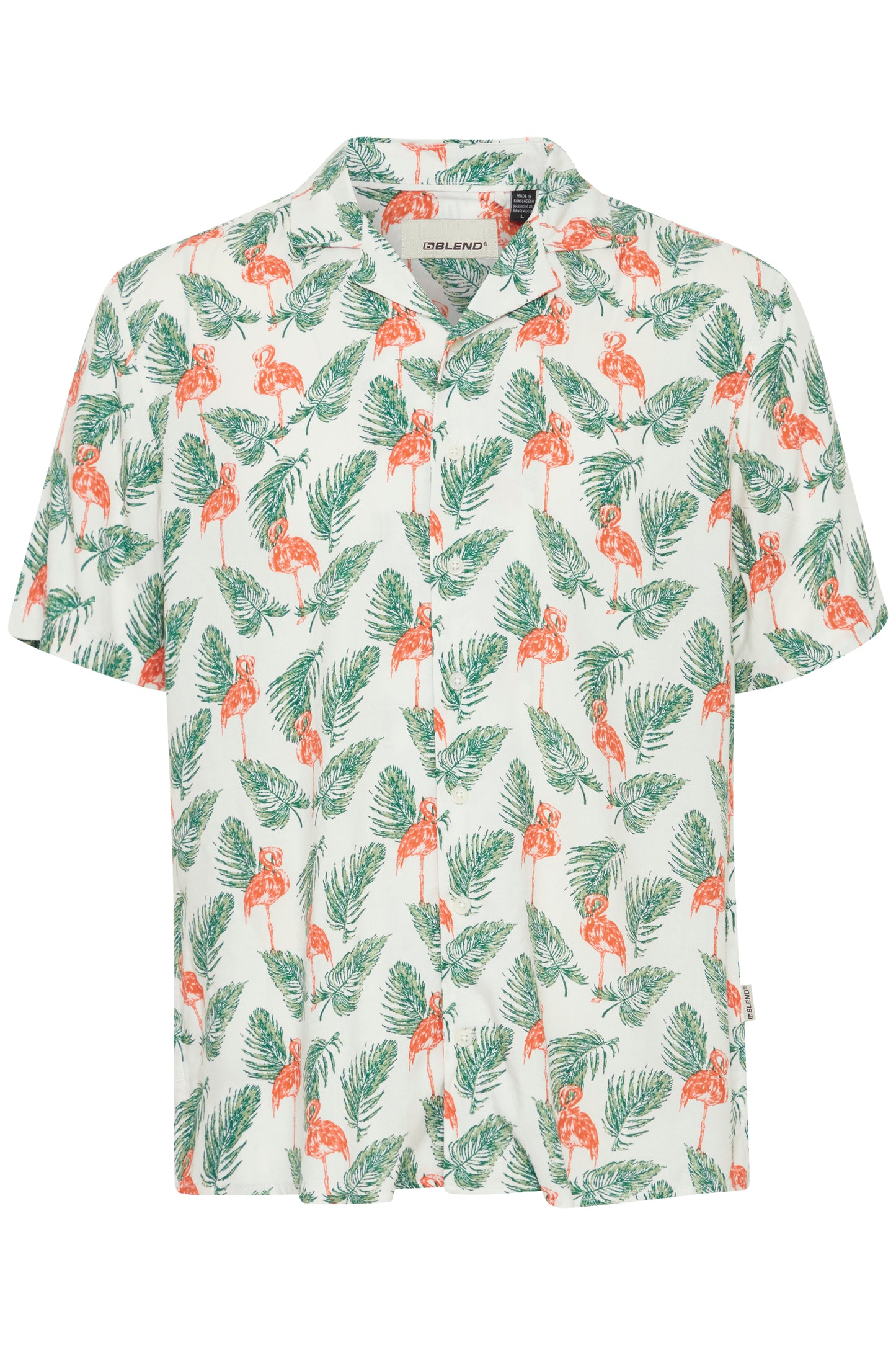 Hawaiian Print Shirts - White Flamingo