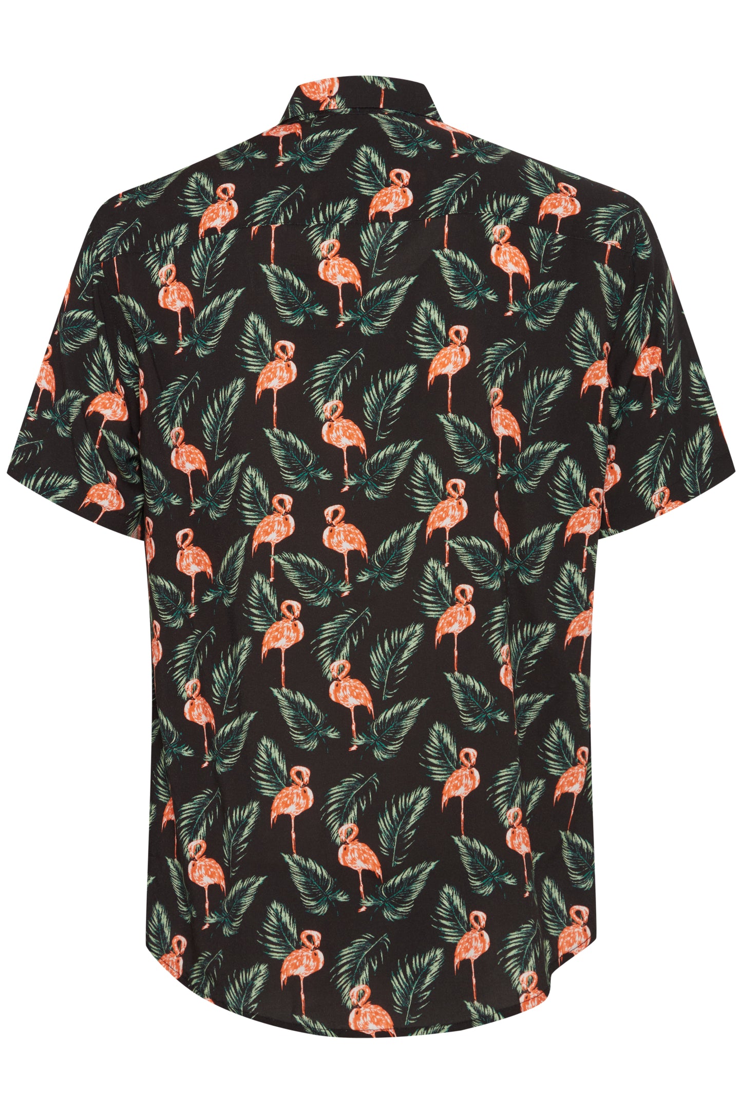 Hawaiian Print Shirts - Black Flamingo