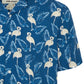 Hawaiian Print Shirts - Blue Flamingo