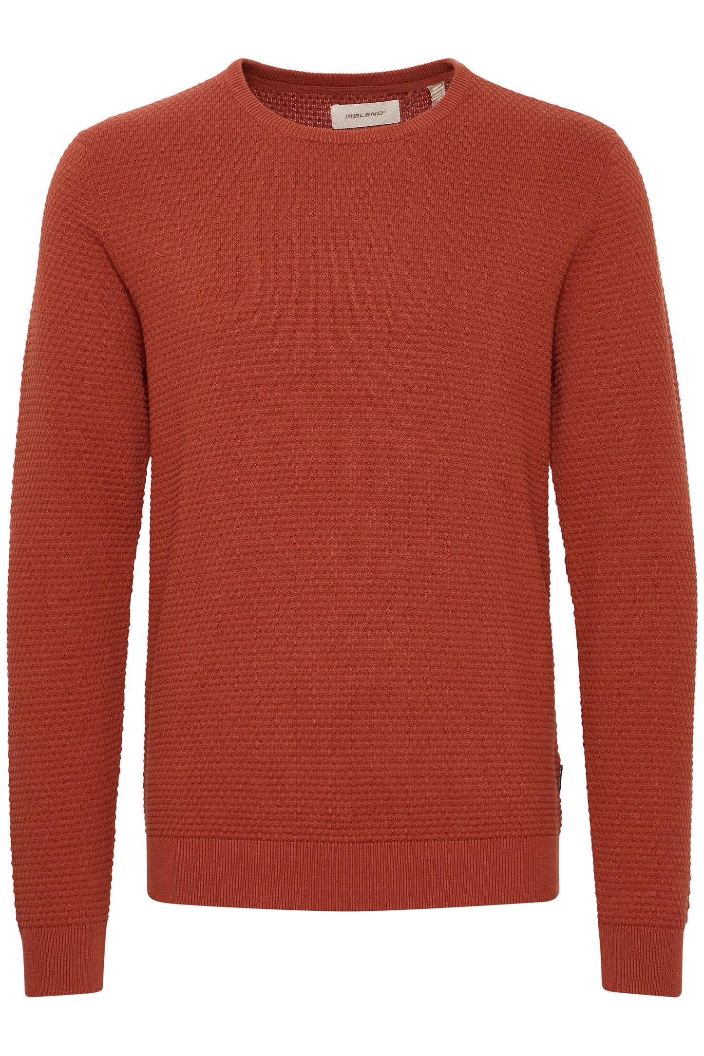 Pure-Cotton Textured Knit Jumper - Orange