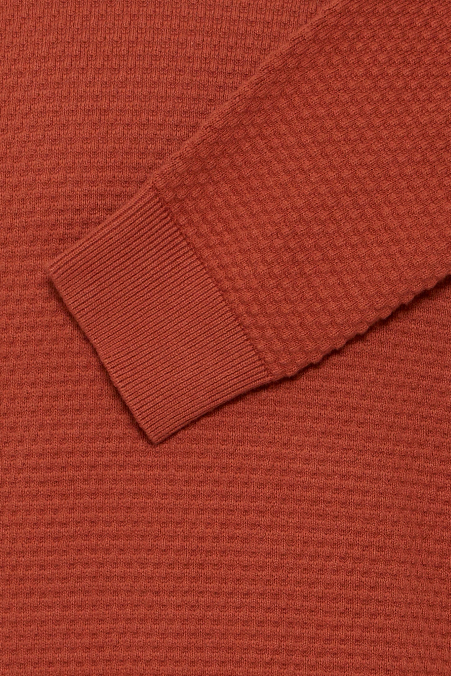 Pure-Cotton Textured Knit Jumper - Orange