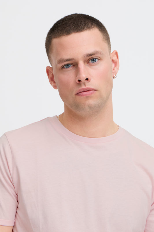 Cotton O-Neck Tee - Pink