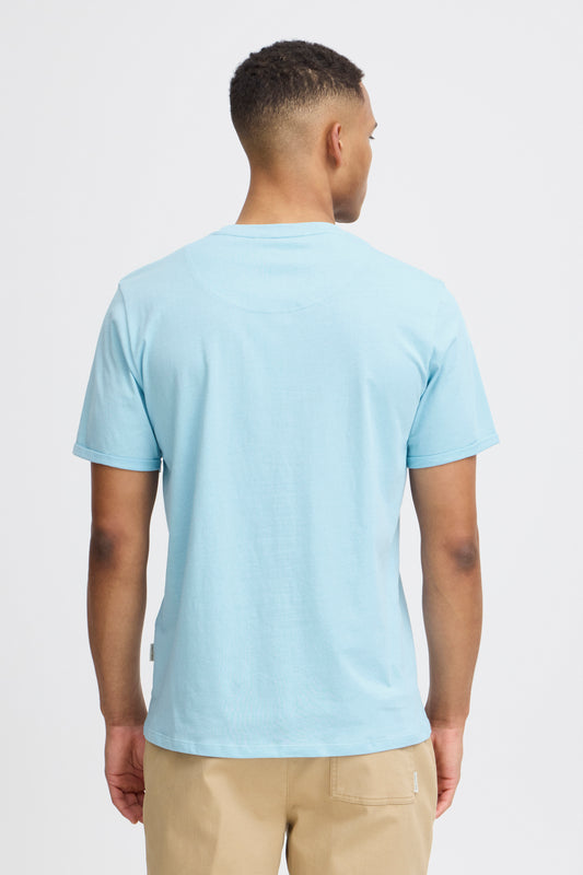 Cotton O-Neck Tee - Blue
