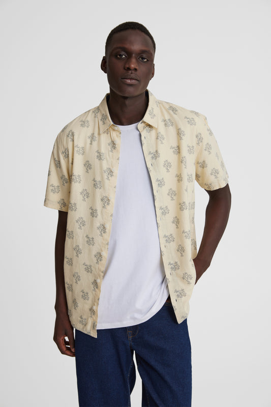 BHBOBBY Linen Mix Pattern Shirt - Cream