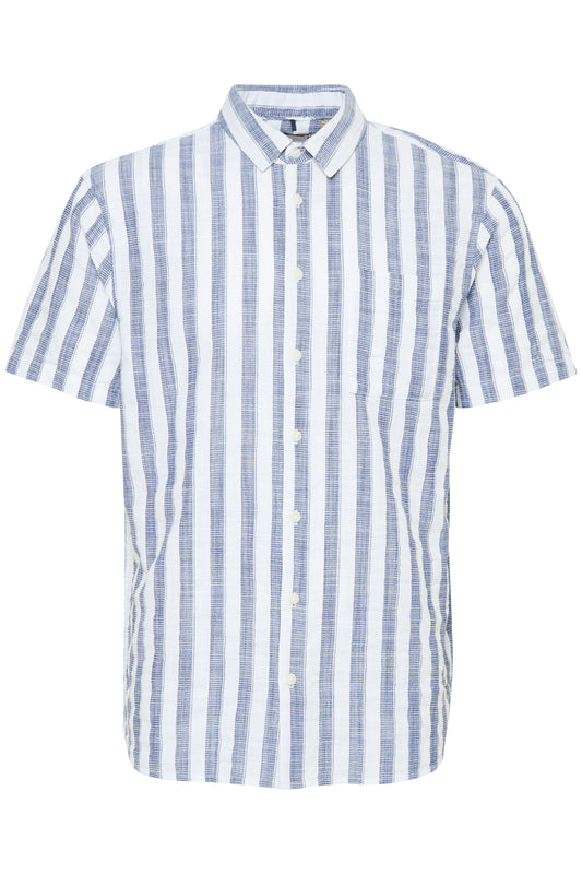 BHARUN Striped Short Sleeve Shirt - Blue