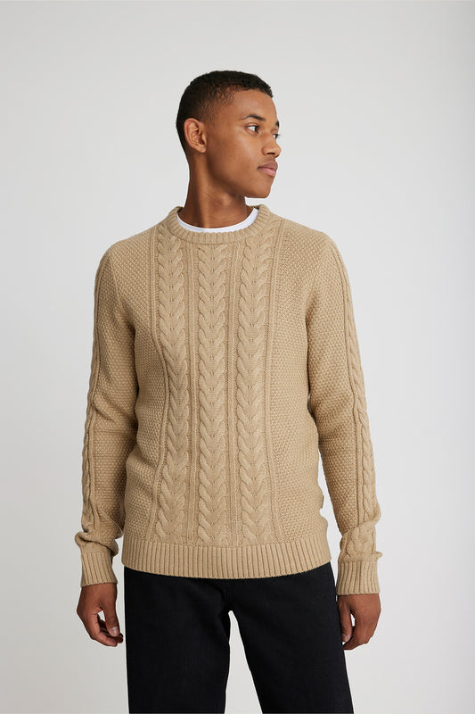 Cable Knit Woolly Jumper - Cream