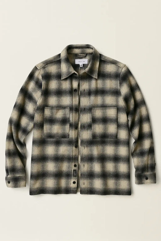 Plaid Flannel Shacket – Black & Cream