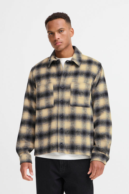 Plaid Flannel Shacket – Black & Cream