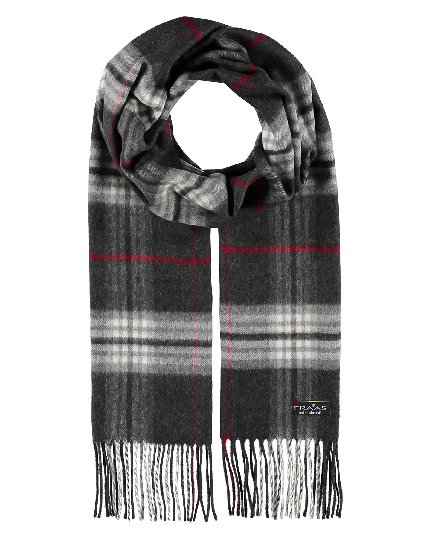 Cashmink Plaid Check Scarf - Charcoal