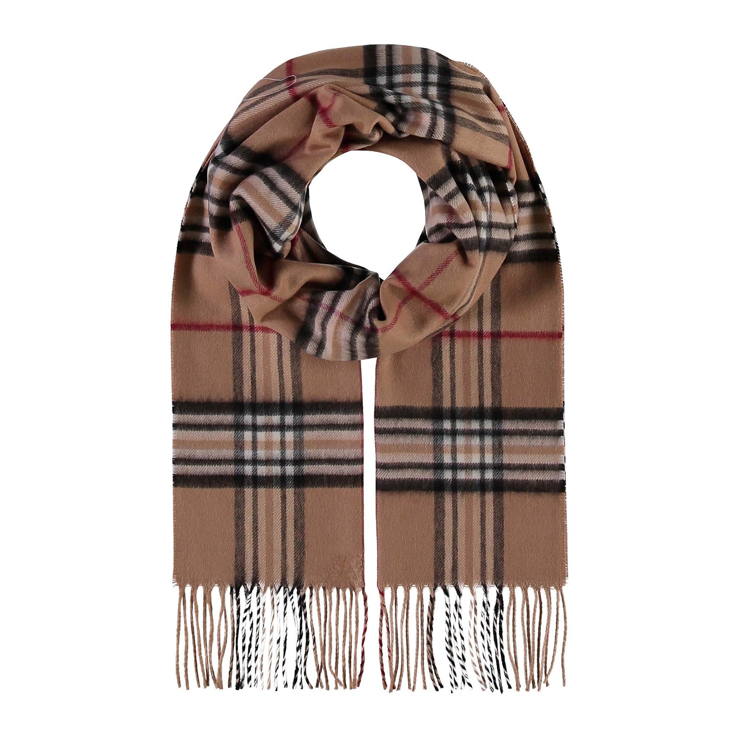 Cashmink Plaid Check Scarf - Camel