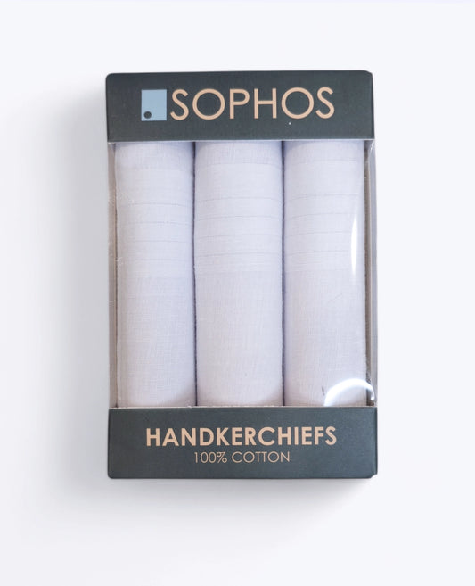 3-Pack Cotton Hankies - White