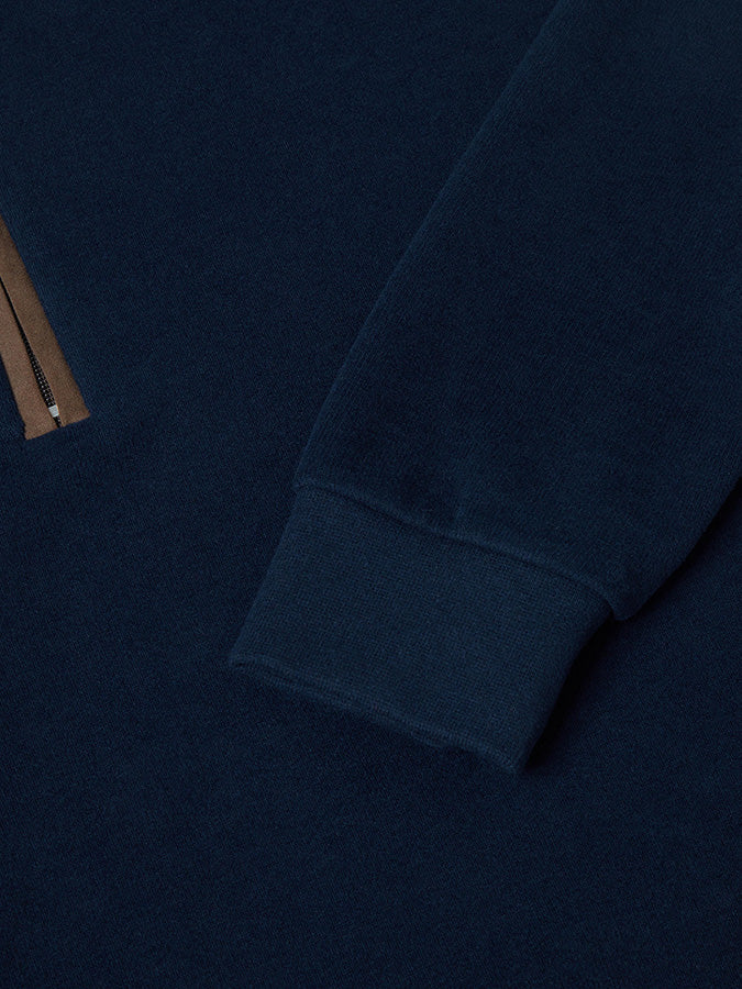 Cotton-Rich Quarter Zip - Dark Blue