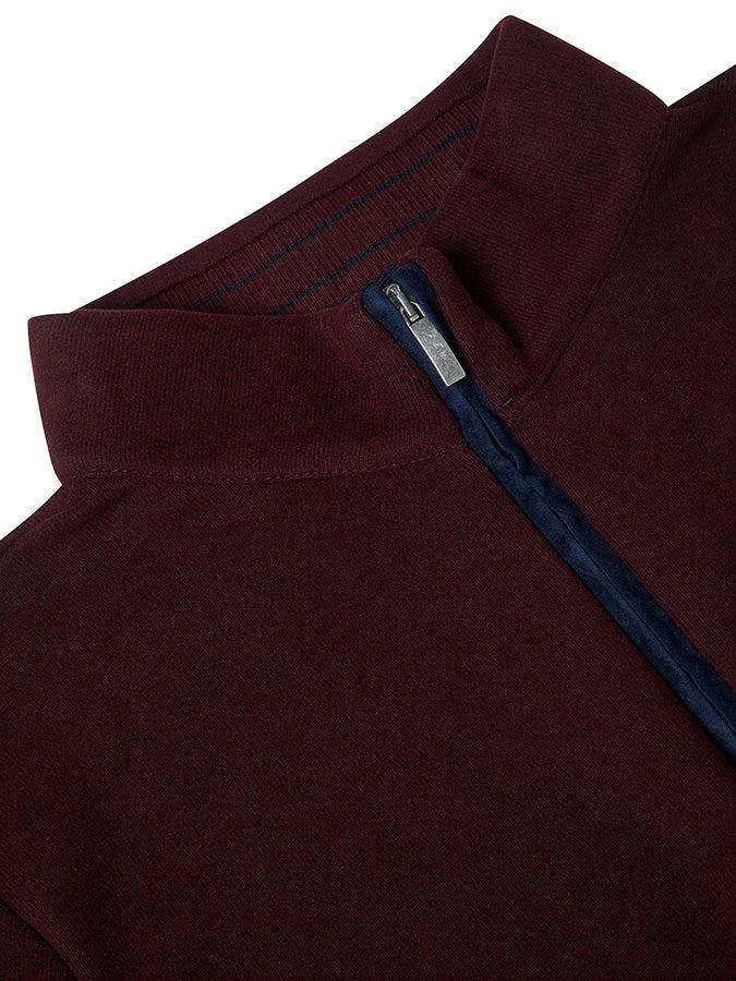 Cotton-Rich Quarter Zip - Burgundy