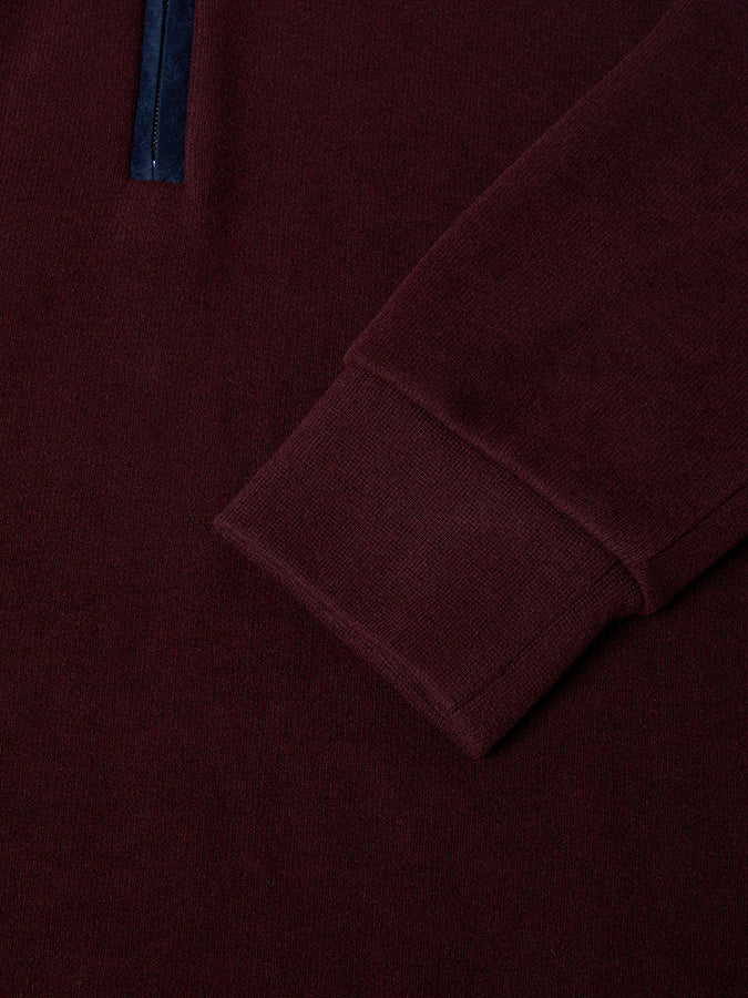 Cotton-Rich Quarter Zip - Burgundy