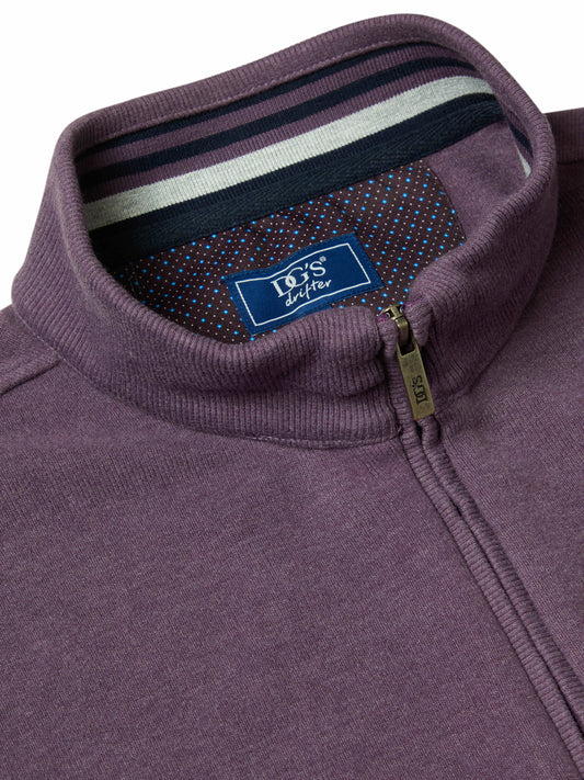 Super-Soft Cotton Rich Quarter Zip - Mauve Purple