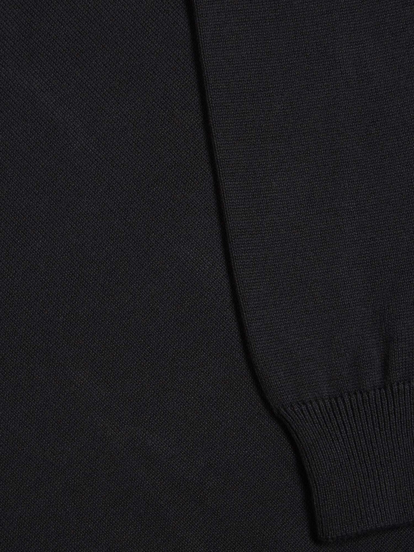 Cotton-Mix Crew-neck Jumper - Black