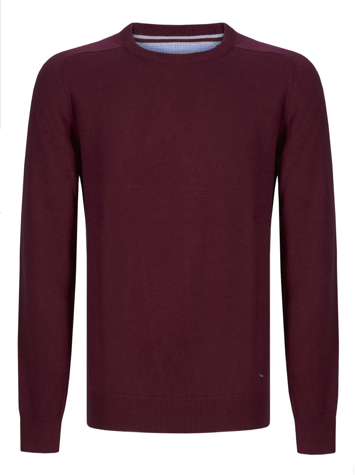 Cotton-Mix Crew-neck Jumper - Red