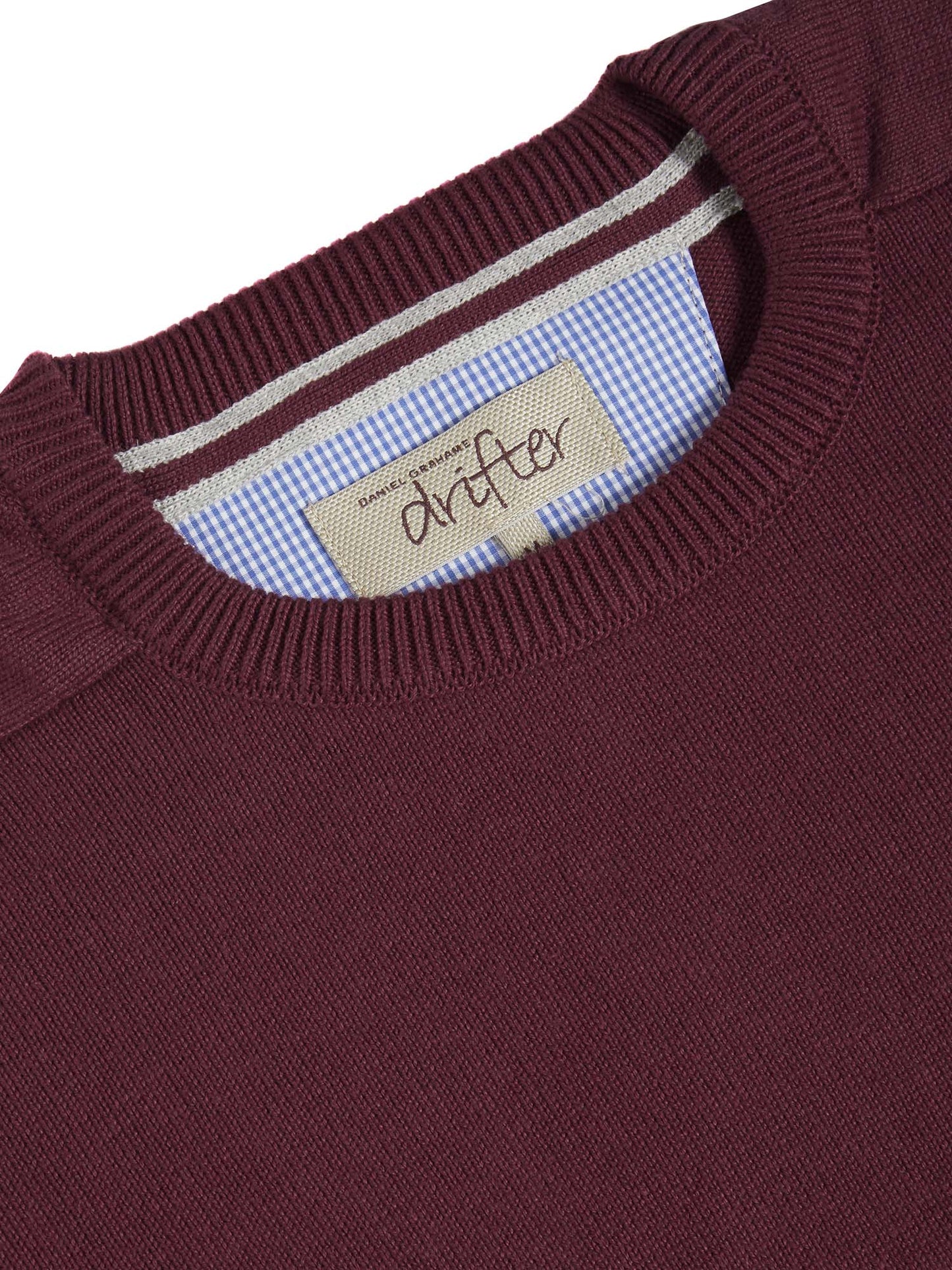 Cotton-Mix Crew-neck Jumper - Red