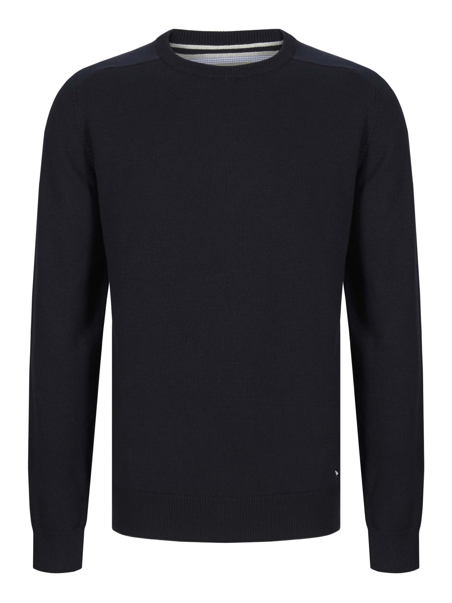 Cotton-Mix Crew-neck Jumper - Navy