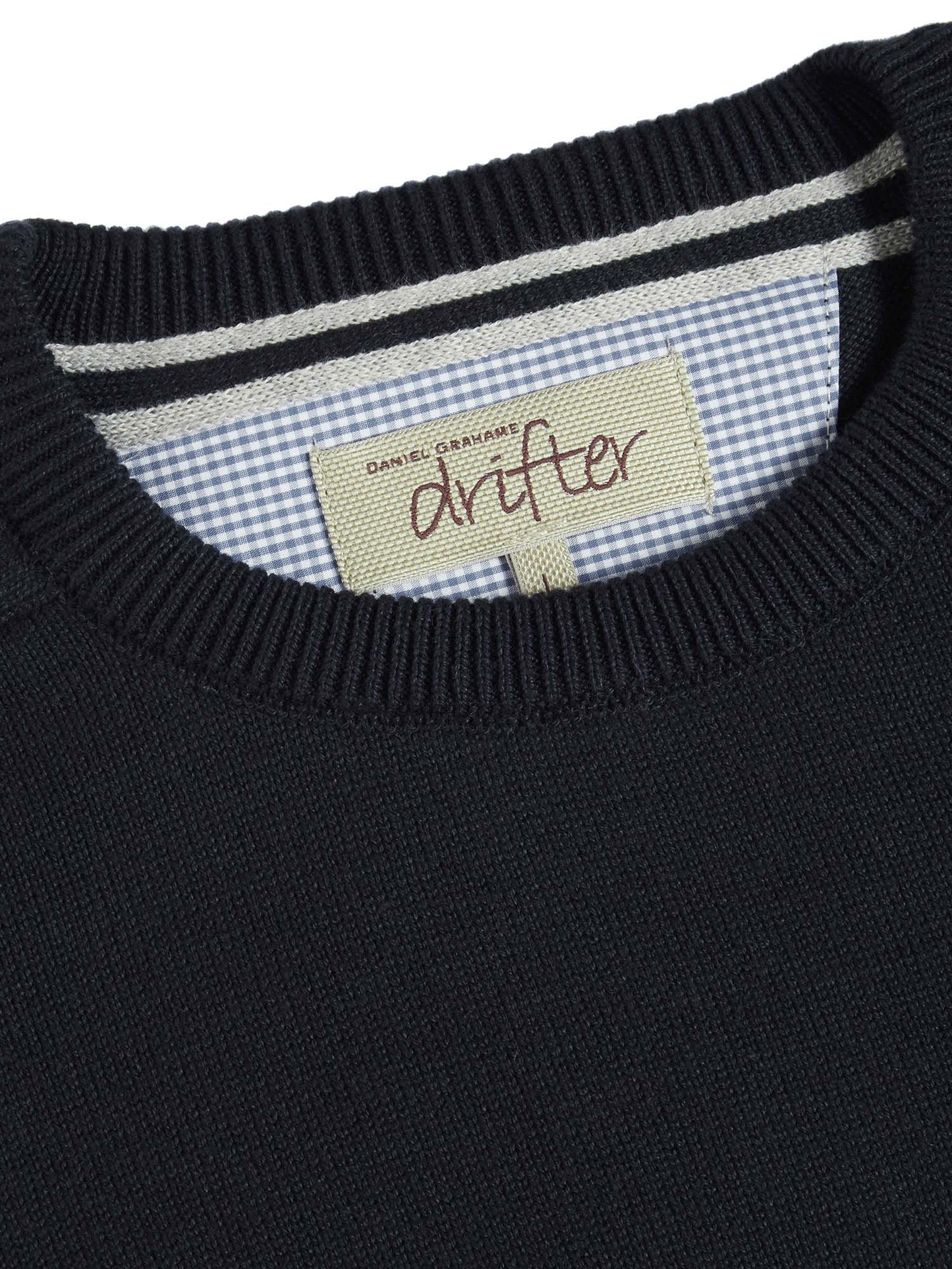 Cotton-Mix Crew-neck Jumper - Navy