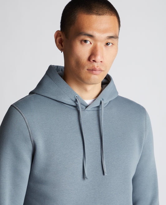Tapered Fit Soft Cotton-Blend Hoodie - Steel Grey