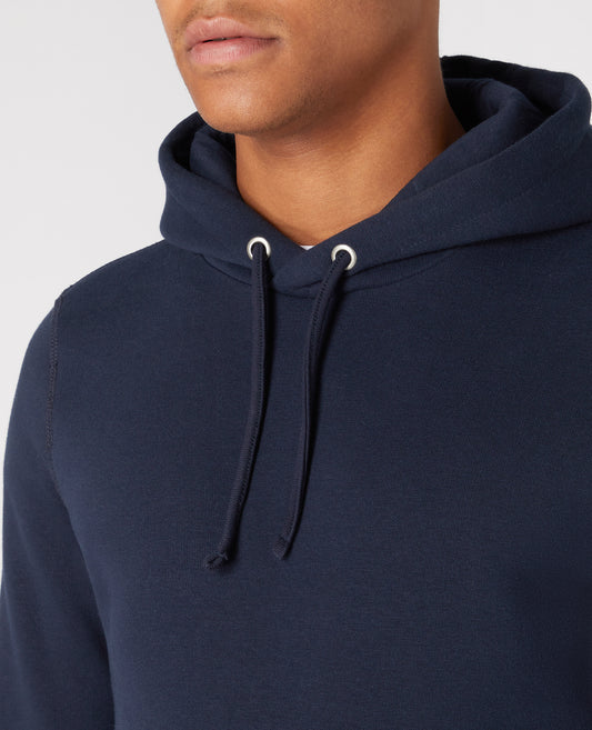 Tapered Fit Soft Cotton-Blend Hoodie - Navy