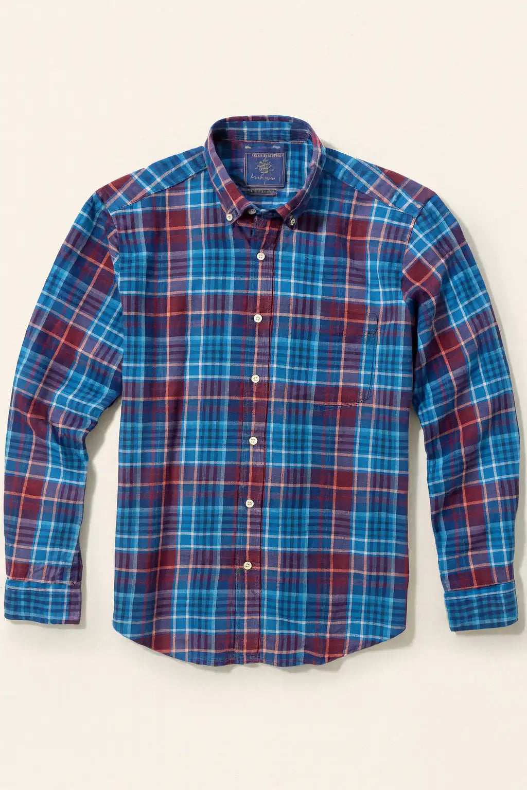 Brushed Cotton Plaid Check Shirt - Teal