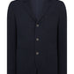 Slim-fit Textured Jersey Stretch Blazer 3-Button - Navy