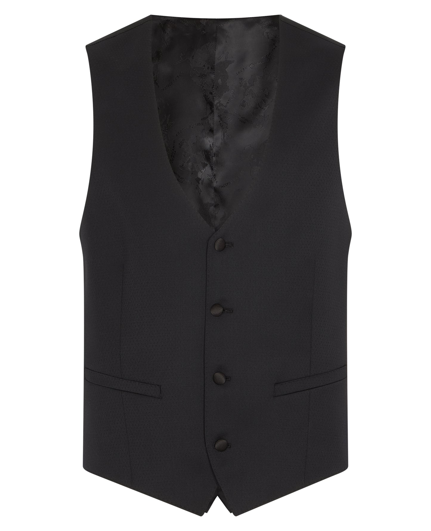 Slim Fit Wool-Rich Dinner Suit Waistcoat - Black