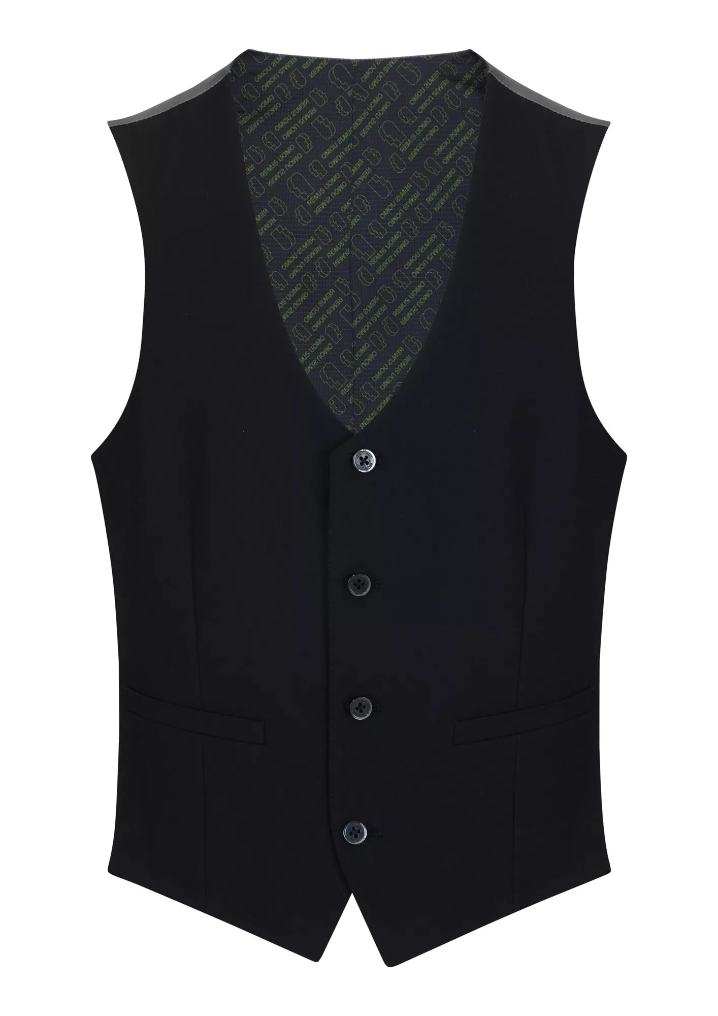 Slim Fit Polyviscose Suit Waistcoat - Black