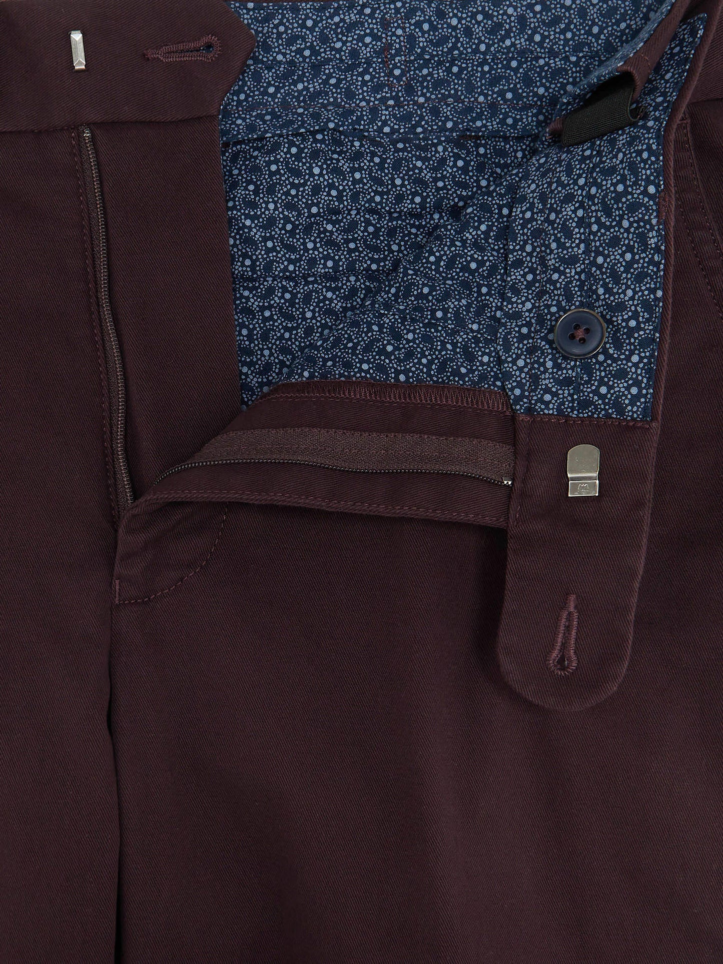 Expandable Waist Straight Leg Chinos - Burgundy