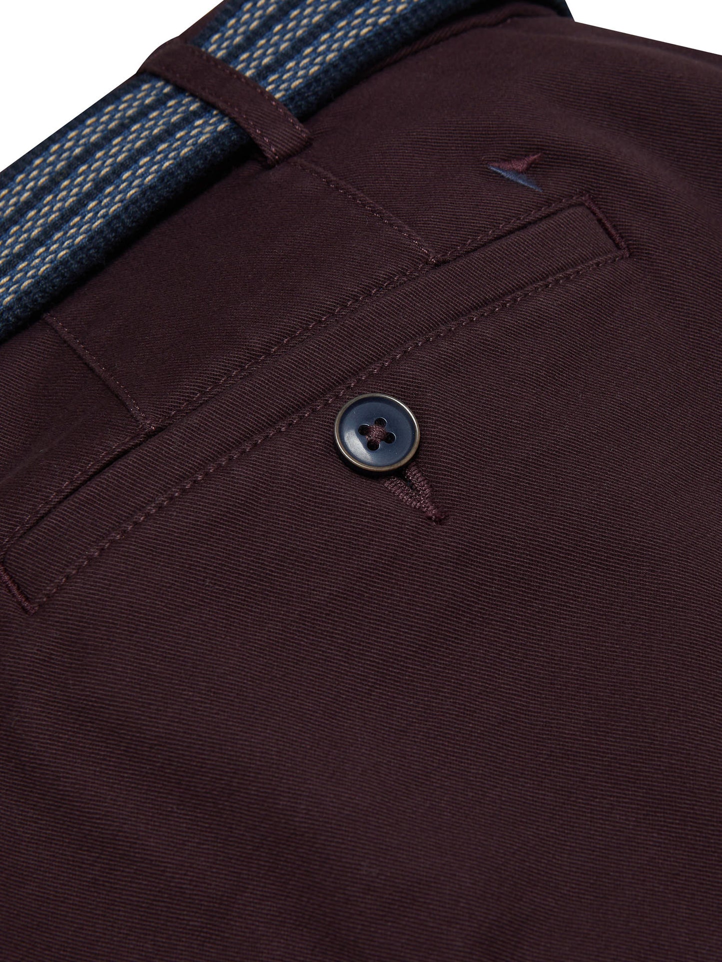 Expandable Waist Straight Leg Chinos - Burgundy