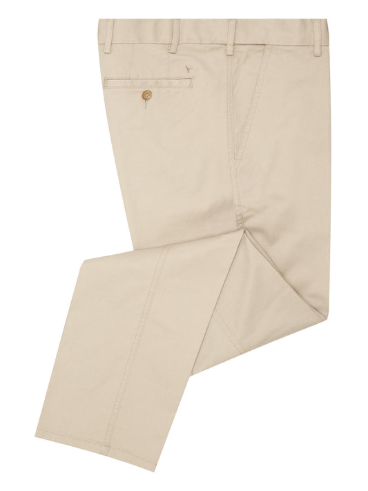 Expandable Waist Tapered Leg Chinos - Beige