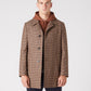 Tailored Fit Puppytooth Check Overcoat - Taupe