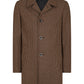Tailored Fit Puppytooth Check Overcoat - Taupe