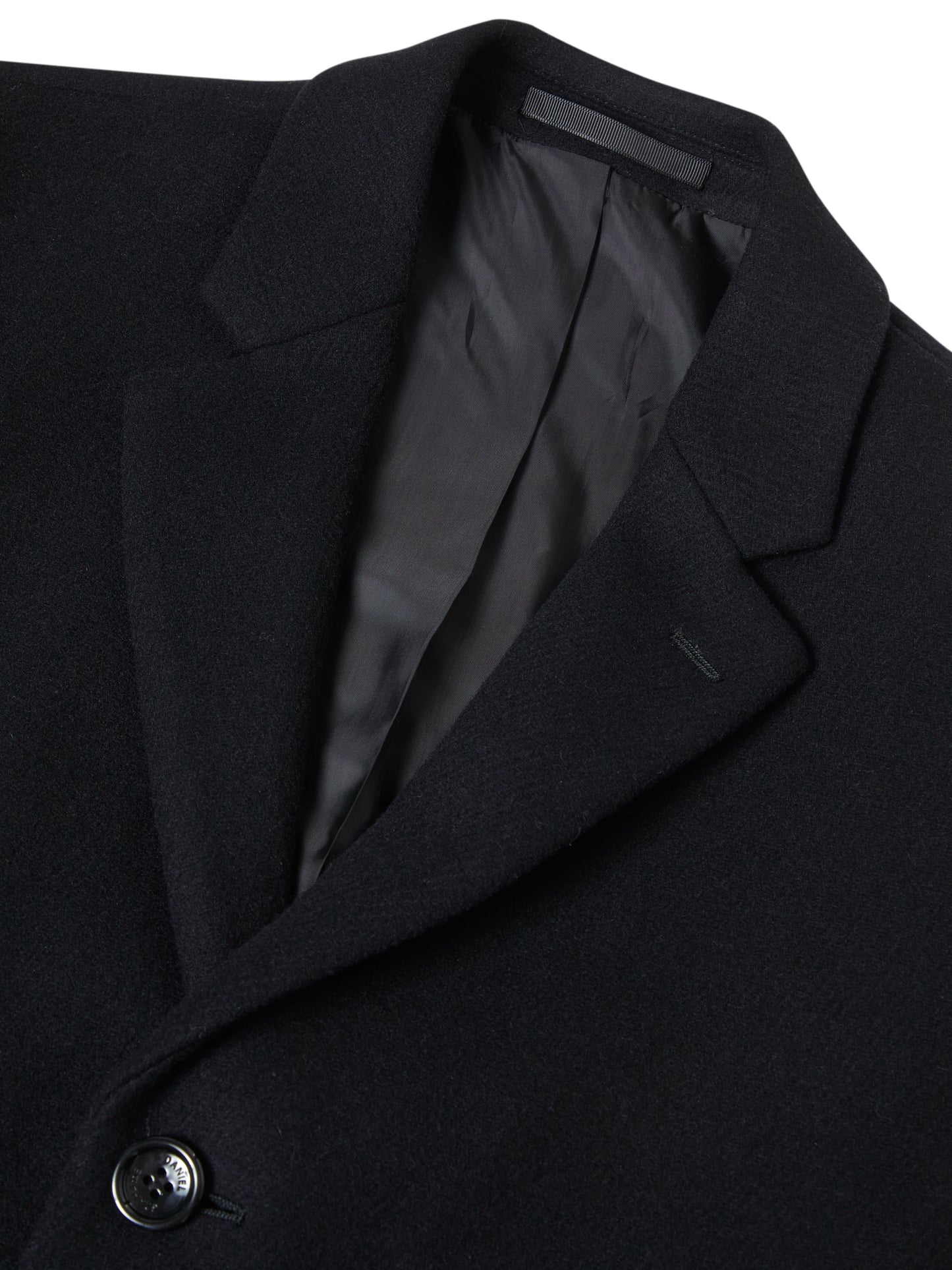 Osbourne Wool-Rich 3/4 Overcoat - Black