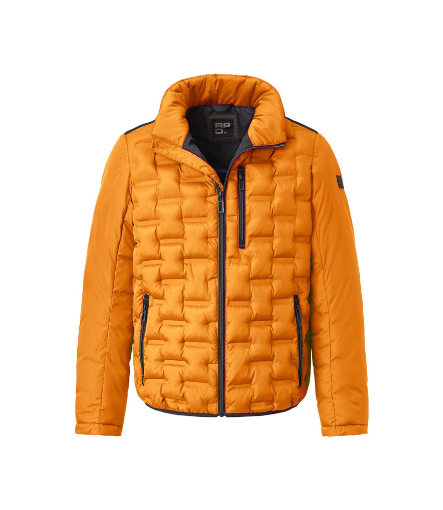 Quilted Puffer-style Coat - Mustard