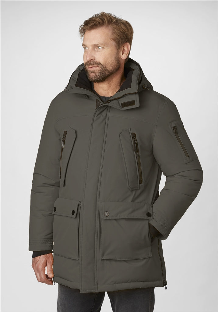 Parker Style Hooded Coat - Dark Olive