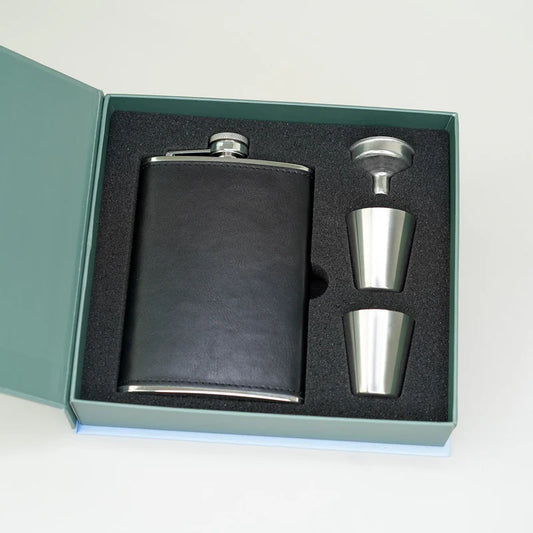 8oz Hip Flask Gift Set with Funnel & Cups