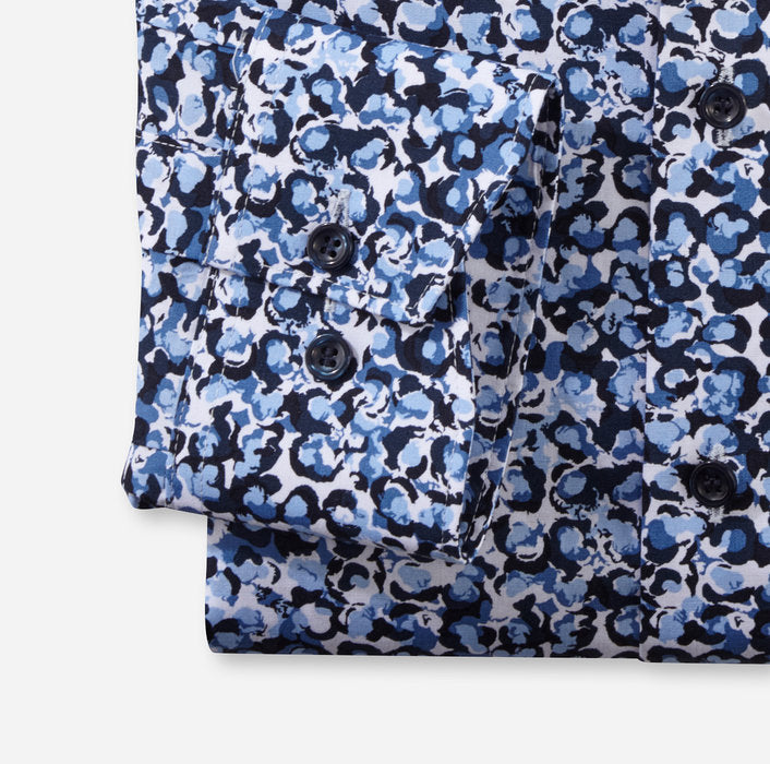 OLYMP Tendenz Modern Fit, Business Shirt, New Kent, Blue Floral