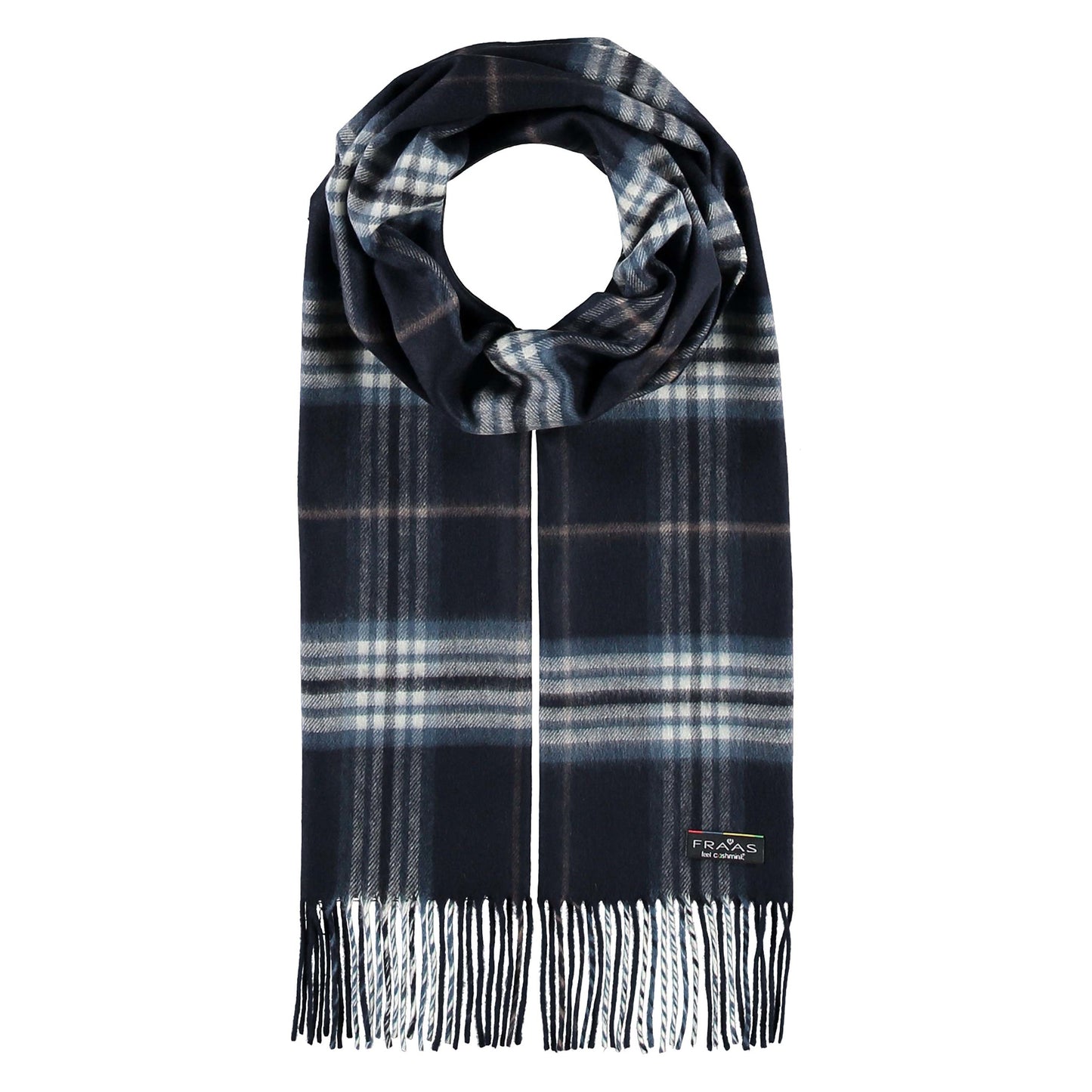 Cashmink Plaid Check Scarf - Navy