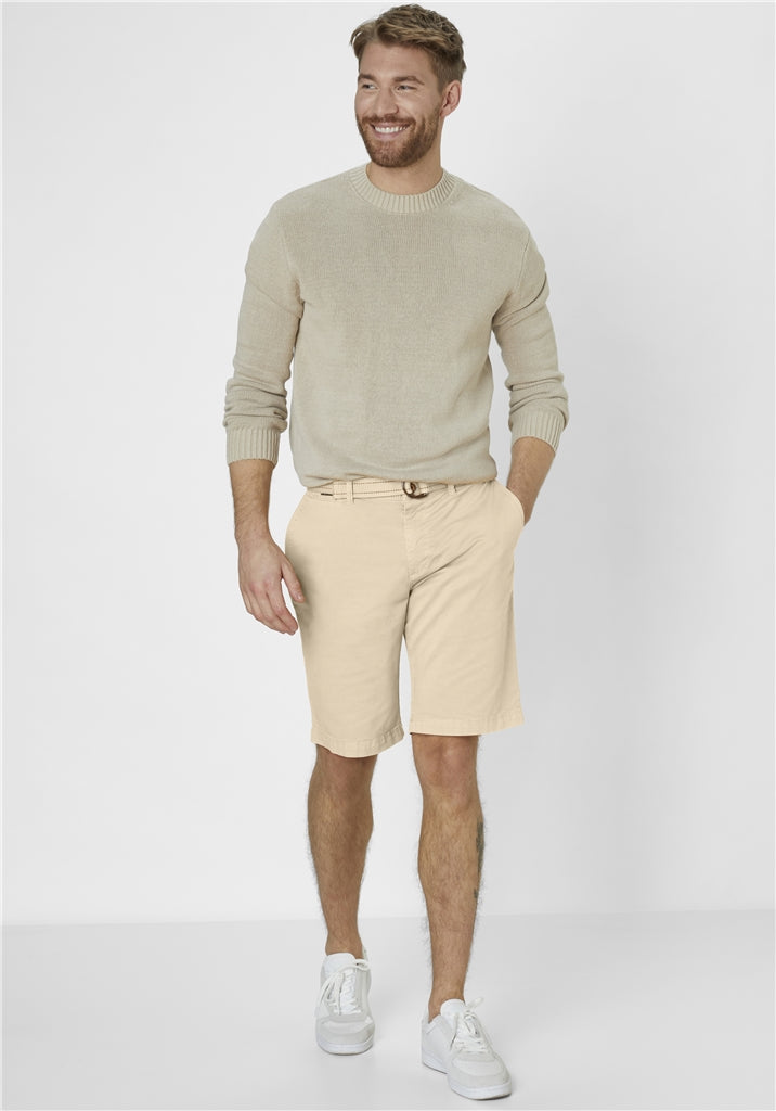 Cotton Tailored Shorts - Stone