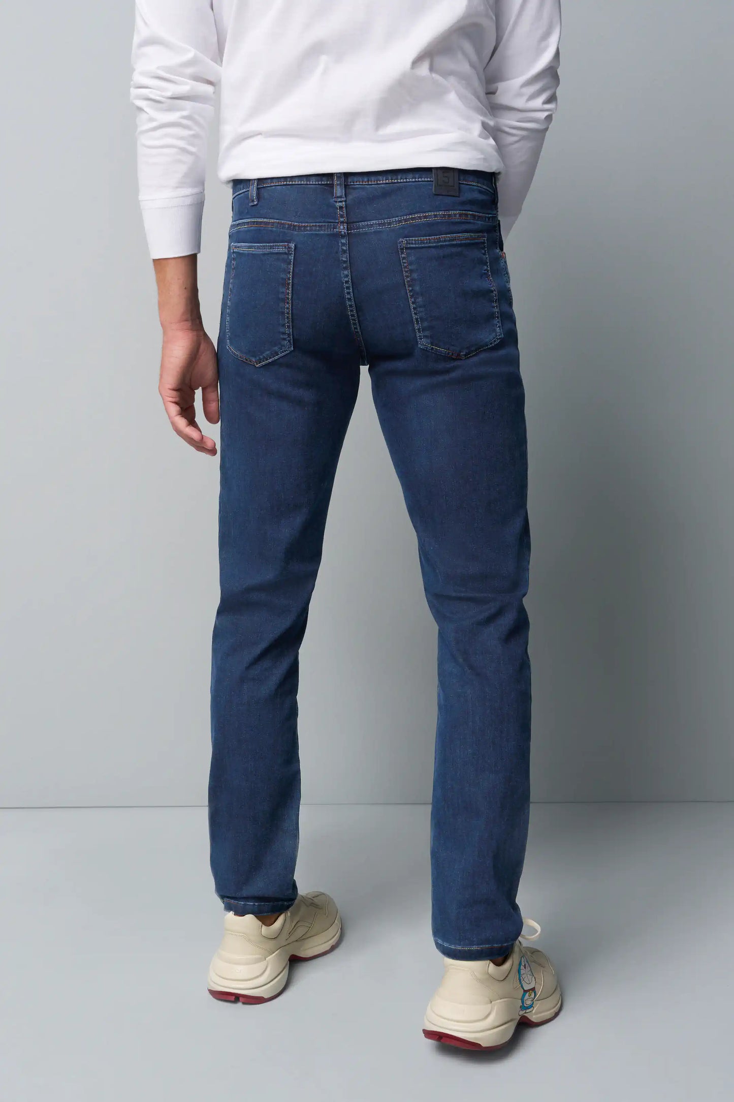 M5 Slim Clean Dark Denim - Rainbow Stitch