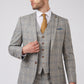 Light Grey and Tan Over Check from Antique Rogue - Trousers